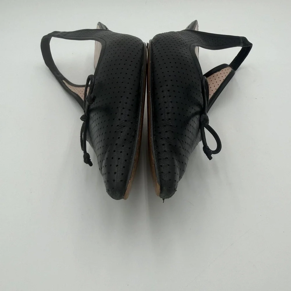 Kate Spade Veronica Black Slip On‎ Kitten Heel Sandals Women's 8.5 Slingback